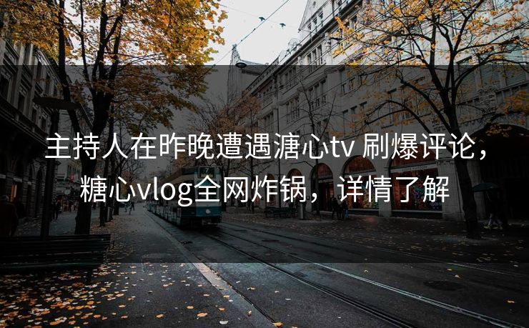主持人在昨晚遭遇溏心tv 刷爆评论，糖心vlog全网炸锅，详情了解